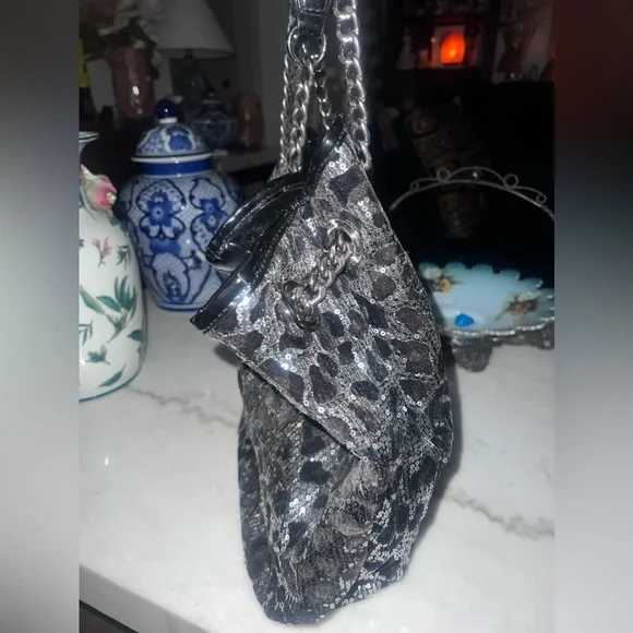 Betsey Johnson cheetah sequins tote. - Picture 2 of 8